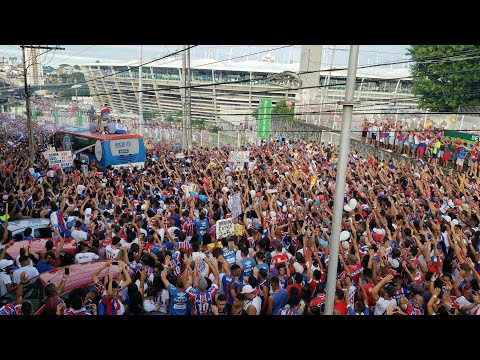 Recepção da torcida do Bahia para o time na Arena Fonte Nova🔥Final da Copa do Nordeste