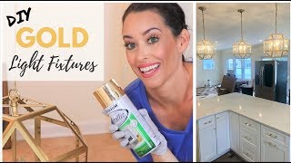 SPRAY PAINT LIGHT FIXTURES DIY | GOLD RUST-OLEUM SPRAY PAINT