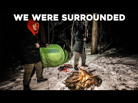 (WE WERE SURROUNDED) WE THOUGHT WE WERE GOING TO DIE WINTER CAMPING IN THE HAUNTED SKINWALKER FOREST
