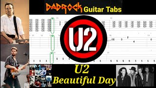 Beautiful Day - U2 - Guitar + Bass TABS Lesson