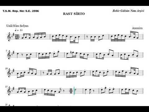 Rast Sirto - Nota Eşliğinde İcrâ - Ahenk: Kız Neyi - A)