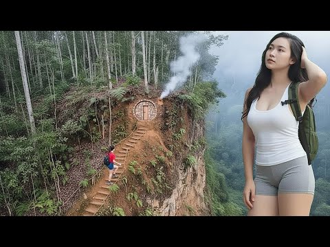 TIMELAPSE: A 301-Day Journey Build a Secret Cliff Shelter Underground | Survival With No Food
