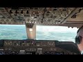 cockpit  view.  BOEING 747-400 LANDING  HOUSTON AIRPORT.