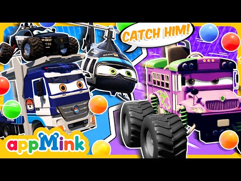 🚛🌟 Carrier Truck Hero 🚨 Police Team Friends in Action 🚓🚁 #appmink #nurseryrhymes #kidssong