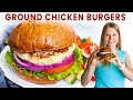 Healthy Ground Chicken Burgers | grandma's juicy chicken patty recipe