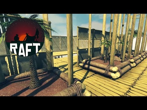 RAFT HOUSE GETS A FRONT YARD! Our Palm Tree Farm on the Shark Plagued House Boat - Raft Gameplay