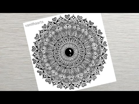 How to draw a Mandala Art for Beginners Step by Step Tutorial Easy Mandala Drawing vanithaarts