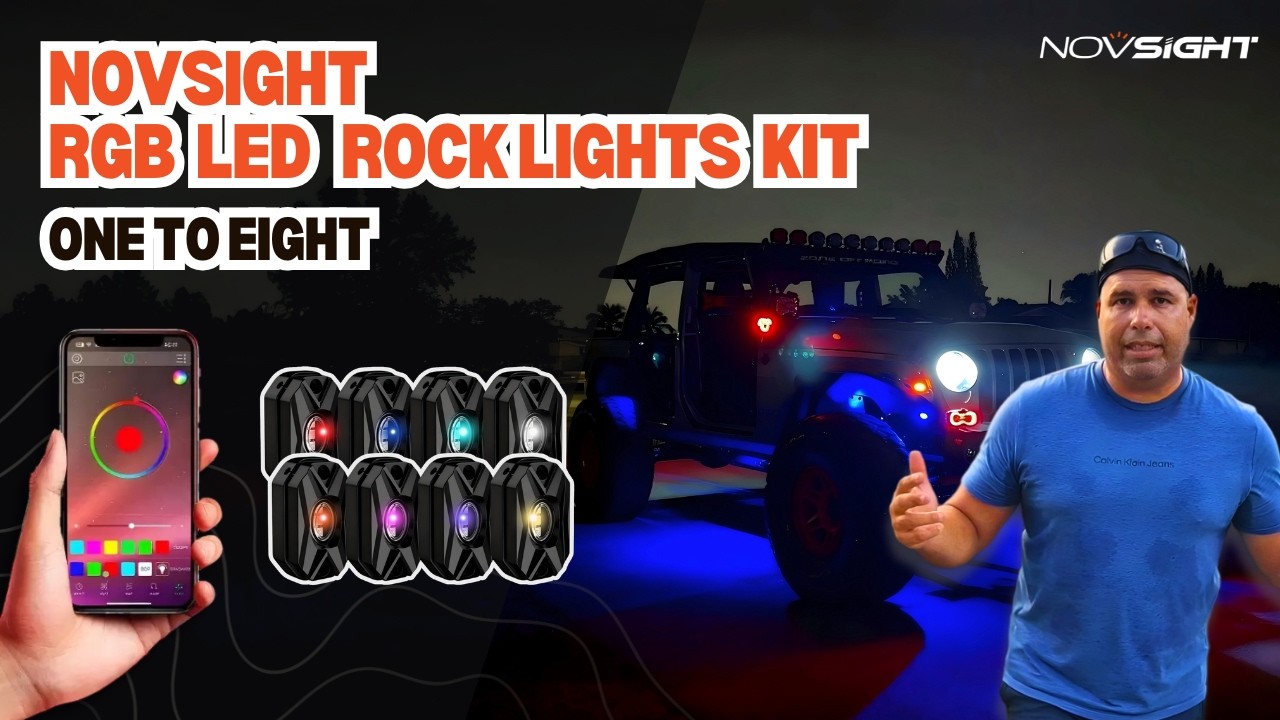 LED Rock Lights Kit — RGB or White, 4 or 8 Pods | Novsight