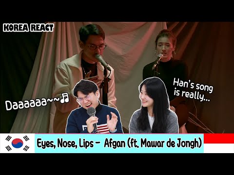 ☀️Korean Reaction☀️Eyes, Nose, Lips - Taeyang (Cover) By Afgan ft. Mawar de Jongh | Indonesia