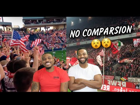 Dunson brothers first time reacting to...Football fans and atmosphere USA vs Europe( WE COMING )
