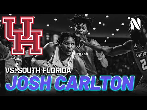 Josh Carlton CAREER HIGH Houston Cougars vs South Florida Bulls | 30 PTS 11 REB 2 AST