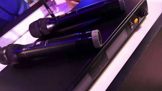 Video thumbnail for American Audio WM219 Dual Wireless Microphones at NAMM 2018 by Brian S Redd