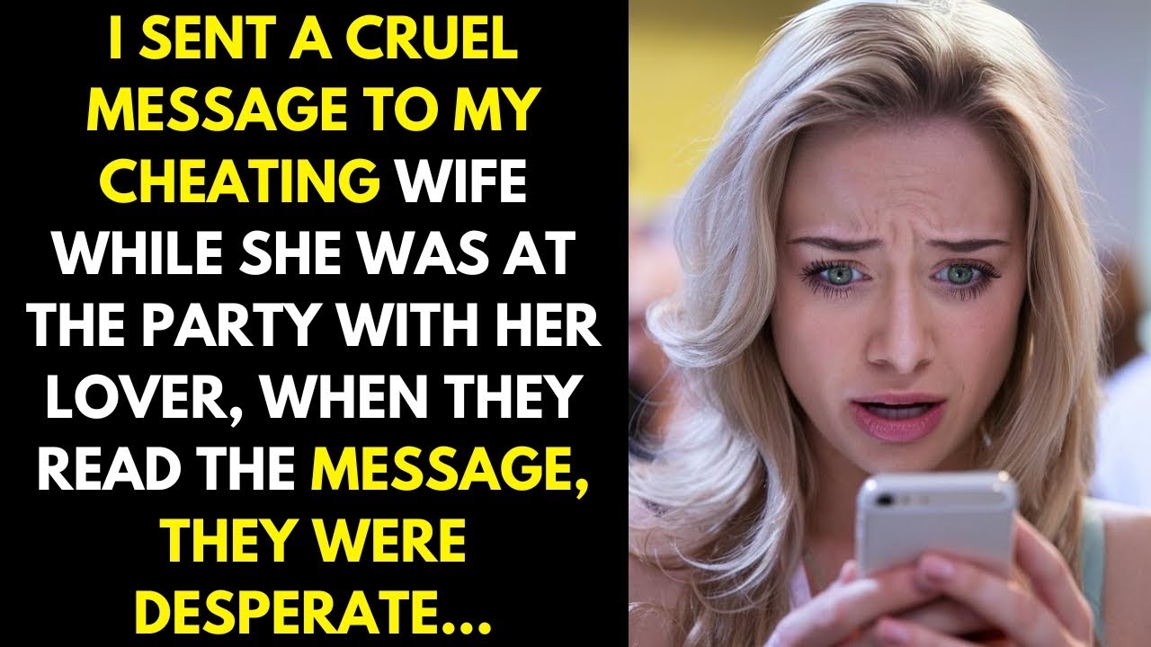 I sent a cruel message to my cheating wife while she was at the party with her lover, she was sad..