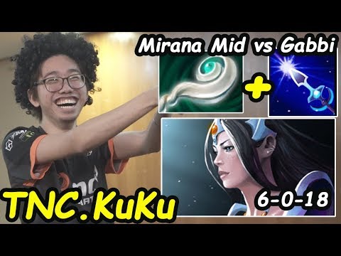 TNC KuKu - [Mirana] MID War vs Gabbi [Kunkka] Eul + Arrow Dota 2 7.21c pro gameplay