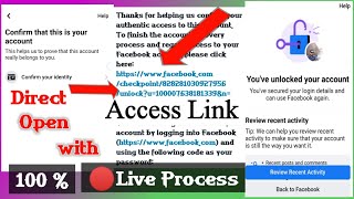 Locked Facebook Account Direct Unlock With Authentication Access Link / Your Account Has Been Locked