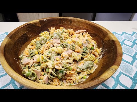 COMO HACER ENSALADA DE PASTA DE COLORES - FACIL Y RAPIDA