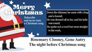 Rosemary Clooney &amp; Gene Autry - The Night Before Christmas Song - Lyrics (Paroles)