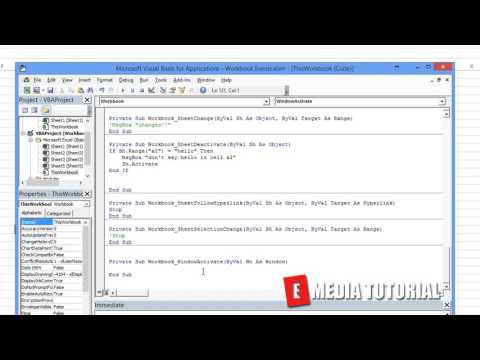 Microsoft Excel Visual Basic for Aplications  VBA  Tutorial 20    WindowActivate  ✓ E Media TUTORIAL