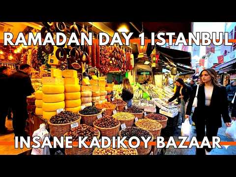 Istanbul Turkey 2026 Kadıköy Ramadan Market | 4K Walk in the Bazaar (Dates, Nuts, Cheese + Prices)