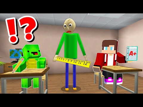 JJ and Mikey vs BALDI TEACHER CHALLENGE in Minecraft / Maizen Minecraft