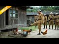 Anti Japanese Movie Japanese Army Kicks A Chicken Coop Unaware It Hides A Bomb Exploding Instantly