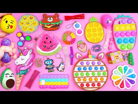 🌈✨Testing all my DIY Fidget Toy collection - 50 Pieces with real sounds ASMR Satisfying and POP IT