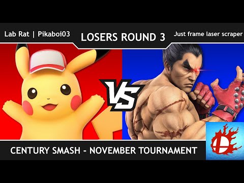 Century Smash November Tournament - Just frame laser scraper vs. Pikaboi03 (Losers Round 3)