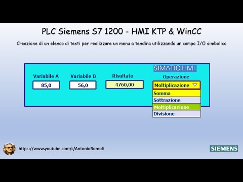 Siemens S7 1200 & HMI: Creare un elenco di testi per realizzare un menu a tendina su HMI