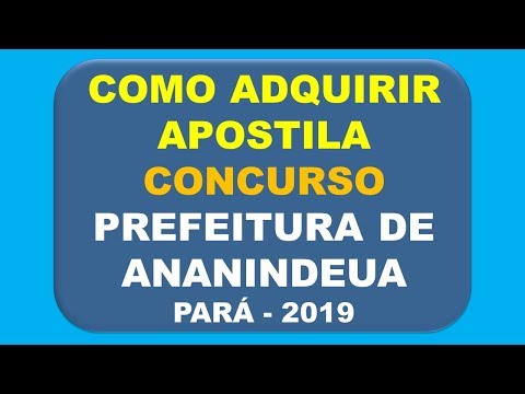 Baixar Apostila Concurso Prefeitura de Ananindeua - PA 2018 2019