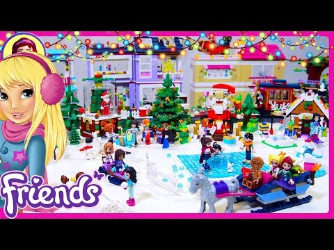 LEGO Friends Christmas Village Walkthrough Tour Homemade Build