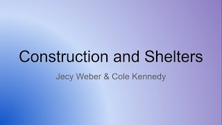 Disaster Construction and Shelters Presentation