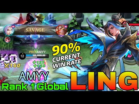 SAVAGE! Ling 90% Current Win Rate - Top 1 Global Ling by AMYY - Mobile Legends