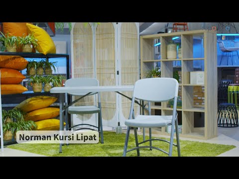 Gambar Maxchief Norman Kursi Lipat Plastik HDPE - Abu-Abu