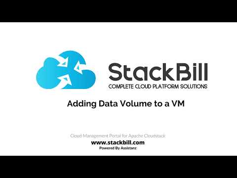Adding Data Volume To An VM in StackBill (CMP).