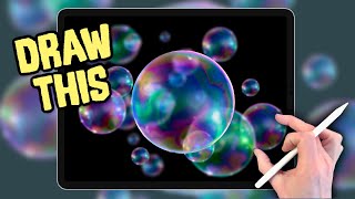How to draw the best BUBBLES in Procreate - a step by step art tutorial