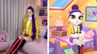 Download lagu Kpop Demon Hunters - Rumi REAL vs GAME  - My Talking Angela 2 mp3