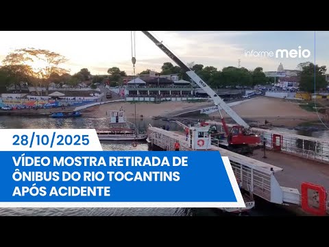 Vídeo mostra retirada de ônibus do Rio Tocantins após acidente | Meio Norte