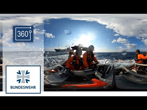 360 Grad Deutsche Marine im Einsatz | VR: Person über Bord Übung in der Ägäis | Bundeswehr