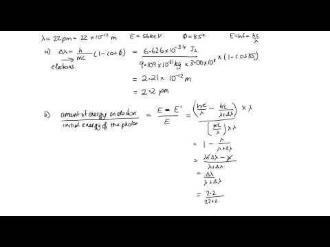 Part of a video titled Comptom effect example solution - YouTube