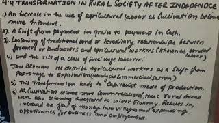 CHANGE AND DEVELOPMENT IN RURAL SOCIETY:Transformation of Rural society After Independence