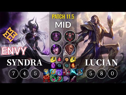 EM Envy Syndra vs Lucian Mid - KR Patch 11.5