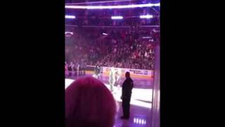 Taylor Longbrake singing the National Anthem for The Kings!