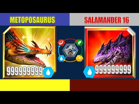 METOPOSAURUS 999 vs SALAMANDER 16 | JURASSIC WORLD THE GAME