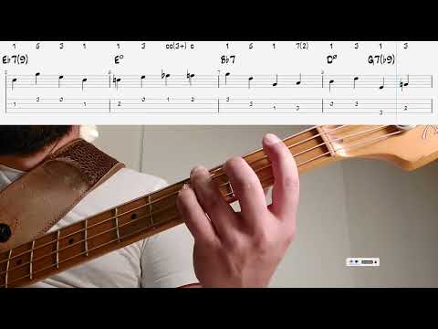 Best Walking Bass Lines - Jazz Blues in Bb with tabs