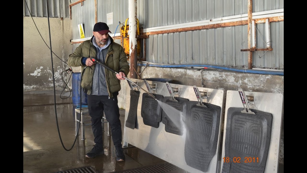 PASLANMAZ 304 KALİTE ÇELİK ARABA PASPASI YIKAMA STANDLARI UZUN VİDEO-MAT HANGER STANDS thumbnail