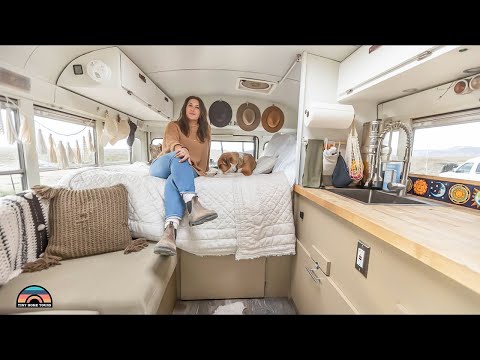 Solo Female Mini School Bus Tiny House Life - High Maintenance To Minimalism