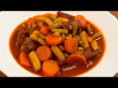 Boranija-mahune sa mesom ✅ brzi ručak za cijelu porodicu