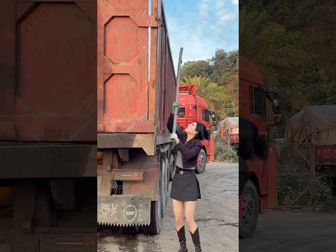 Nữ tài xế Tao Tao xinh đẹp P3 #automobile #truckesvlogs #truckdriver #trucking #taotao #trucklife