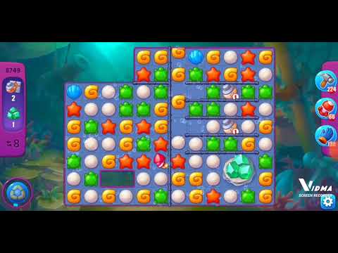 Fishdom. 8749 super hard level no boosters and diamonds. 12 moves