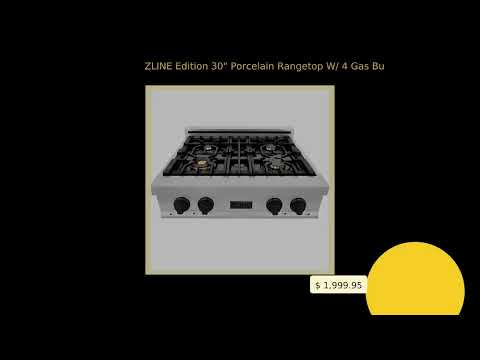 ZLINE Edition 30" Porcelain Rangetop W/ 4 Gas Burners in Matte Black